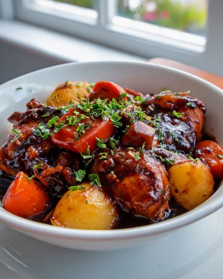 Alkoholfreier Coq Au Vin Bowl: Herzhaft mit Kartoffeln & Karotten