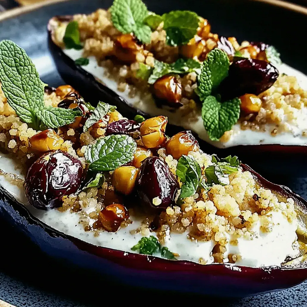 Auberginen mit Dattel-Mandel-Couscous Gesund und Einfach