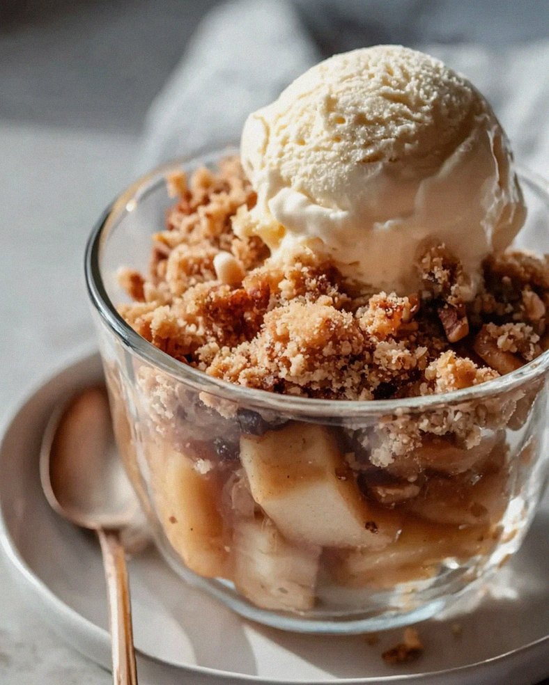 Bratapfel Crumble Rezept mit Vanilleeis – Ein Genuss! – Schritt 1