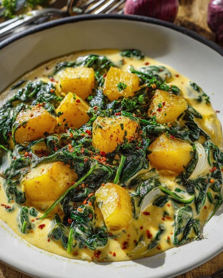 Cremige Kartoffelpfanne mit Spinat & Frischkäse – schnell & lecker!