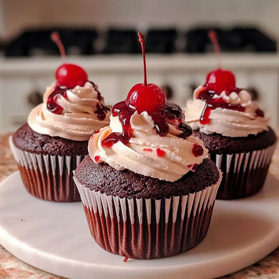 Einfache Schwarzwälder Cupcakes für Schokoladenliebhaber – Schritt 1