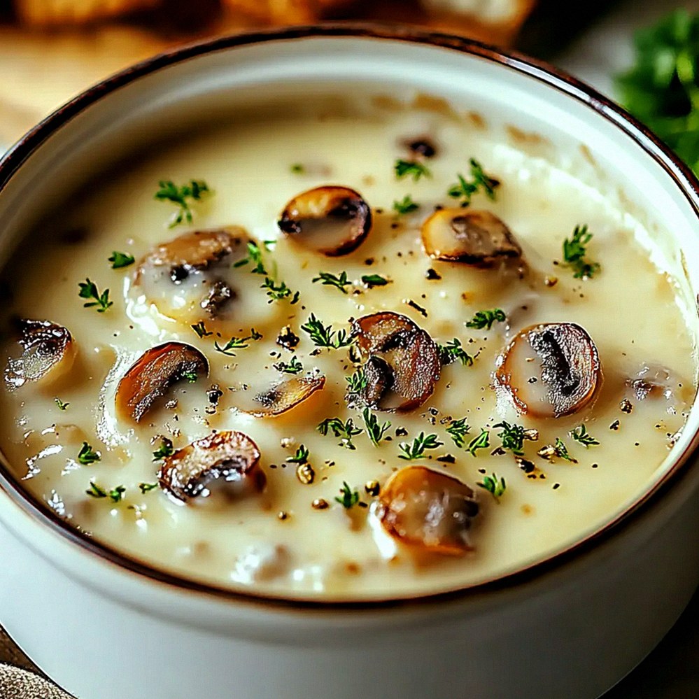 Hüttenkäse-Pilzsuppe – Schritt 1