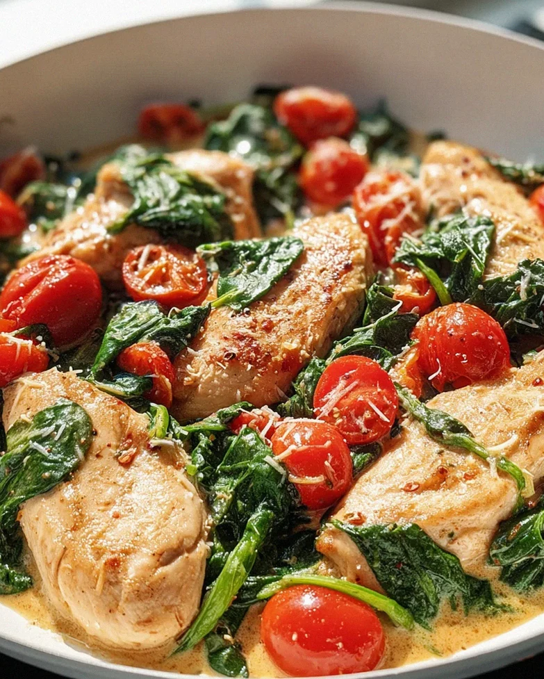 Keto Hähnchen Spinat Tomaten Pfanne: Cremiger Genuss mit Spinat & Tomaten – Schritt 1