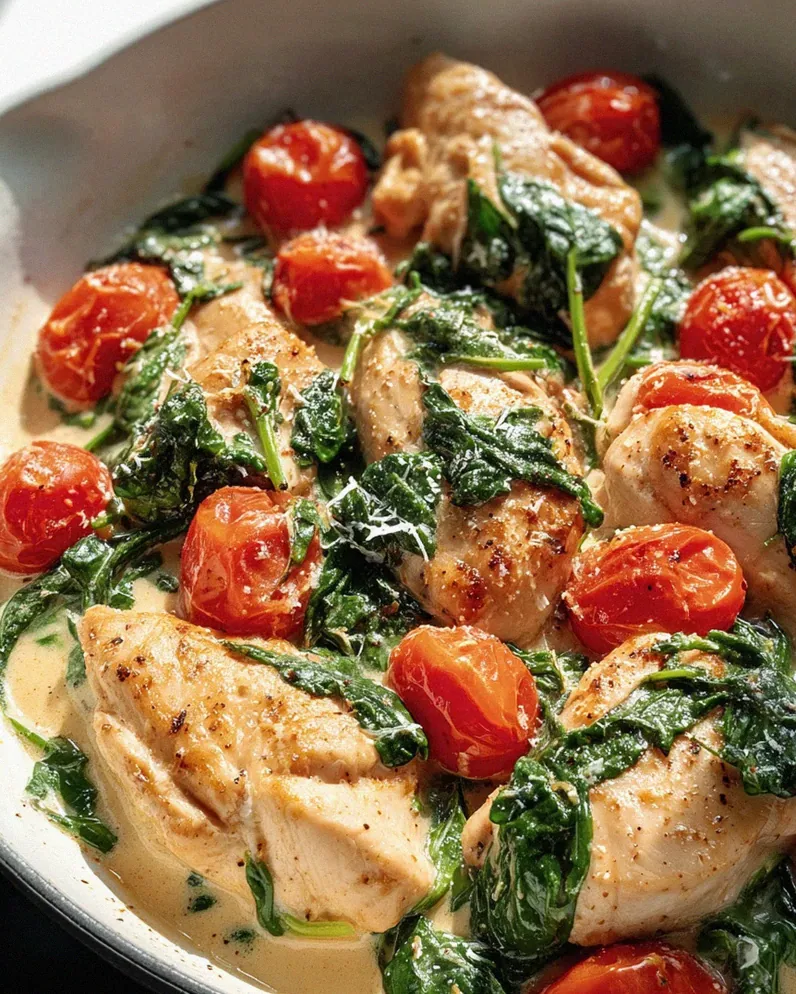 Keto Hähnchen Spinat Tomaten Pfanne: Cremiger Genuss mit Spinat & Tomaten – Schritt 2