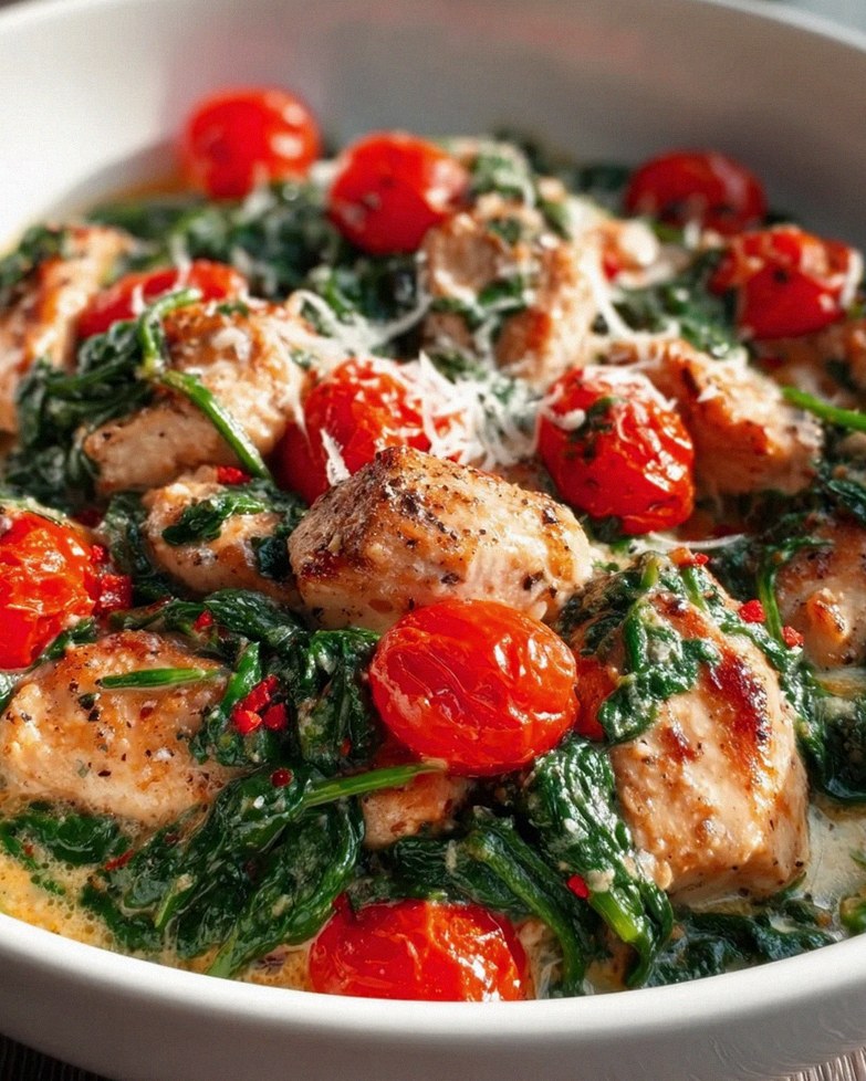 Keto Hähnchenpfanne mit Spinat und Tomaten – Schnell und lecker! – Schritt 1