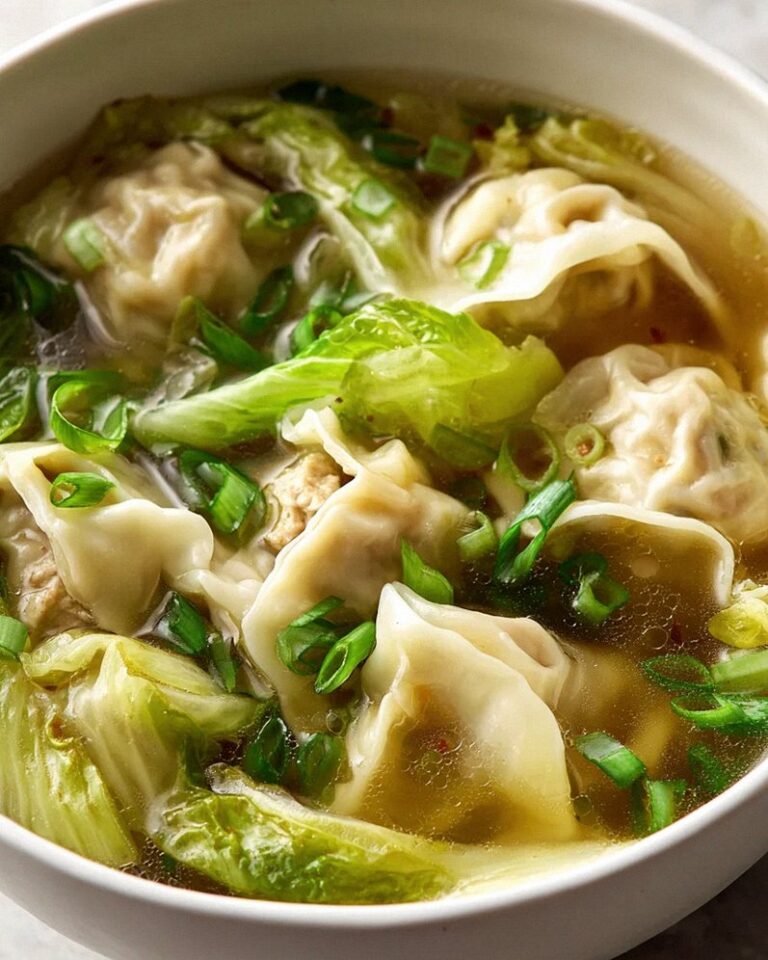 Langsame Kochzeit: Wonton-Suppe mit Napa-Kohl und Rindfleisch
