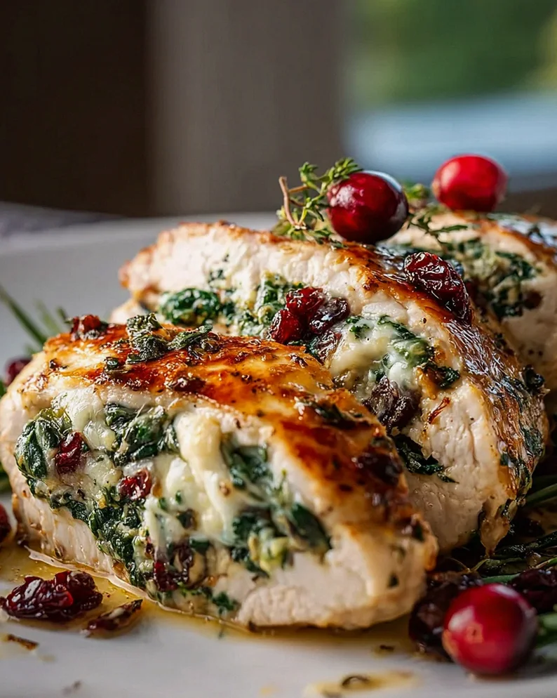 Leckeres Rezept: Spinat-Cranberry gefüllte Hähnchenbrust – Schritt 2
