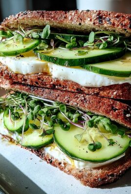 Mozzarella-Gurken-Sandwich mit Kresse