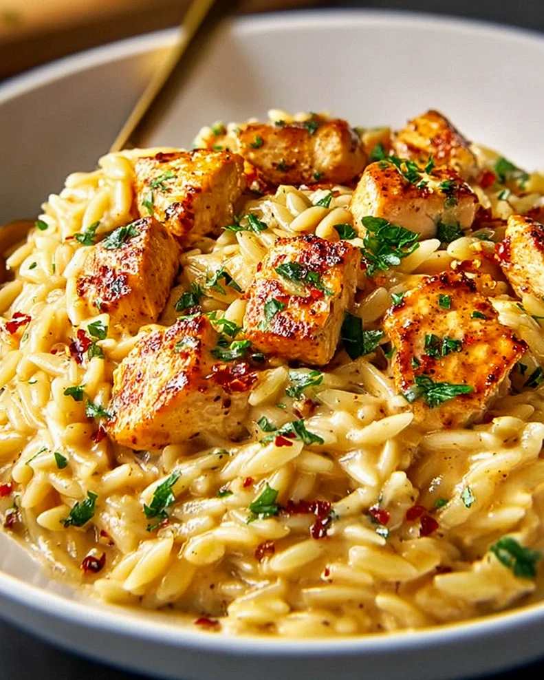 One Pot Cajun Hähnchen Alfredo Orzo – Aroma in jedem Bissen – Schritt 1