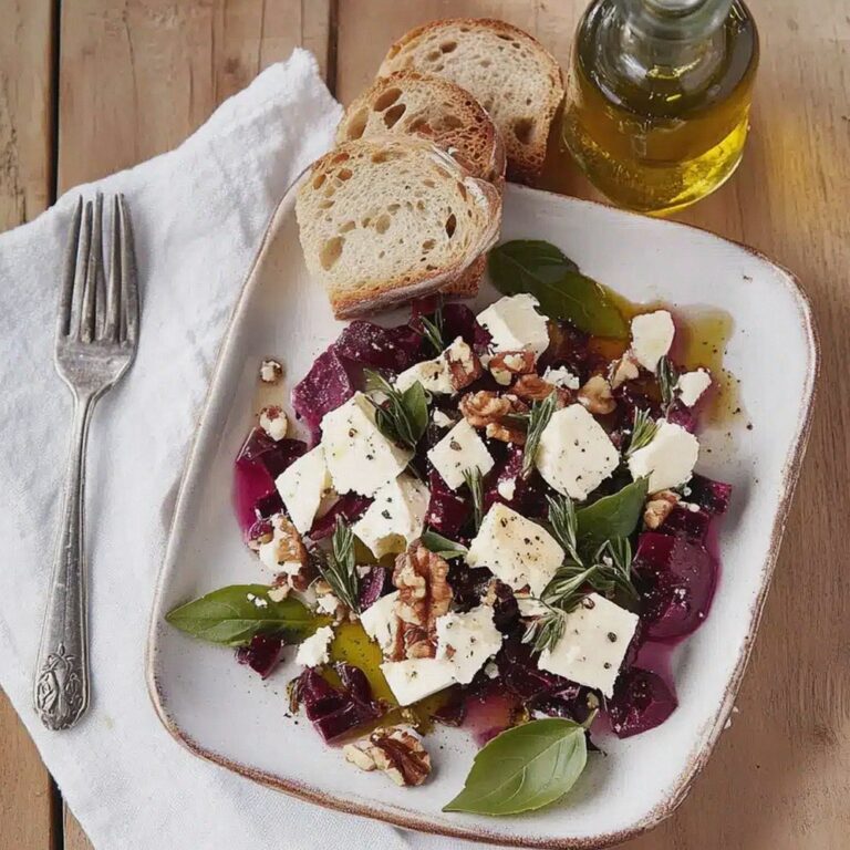 Rote Bete Walnuss Salat mit Feta für frische Akzente