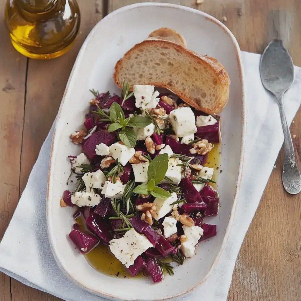 Rote Bete Walnuss Salat mit Feta für frische Akzente – Schritt 1