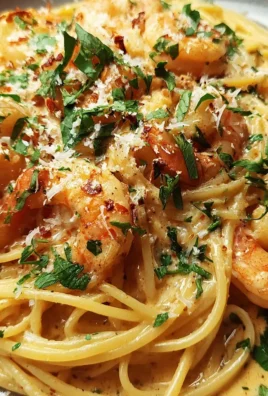 Spaghetti mit Garnelen in Knoblauch-Sahnesauce