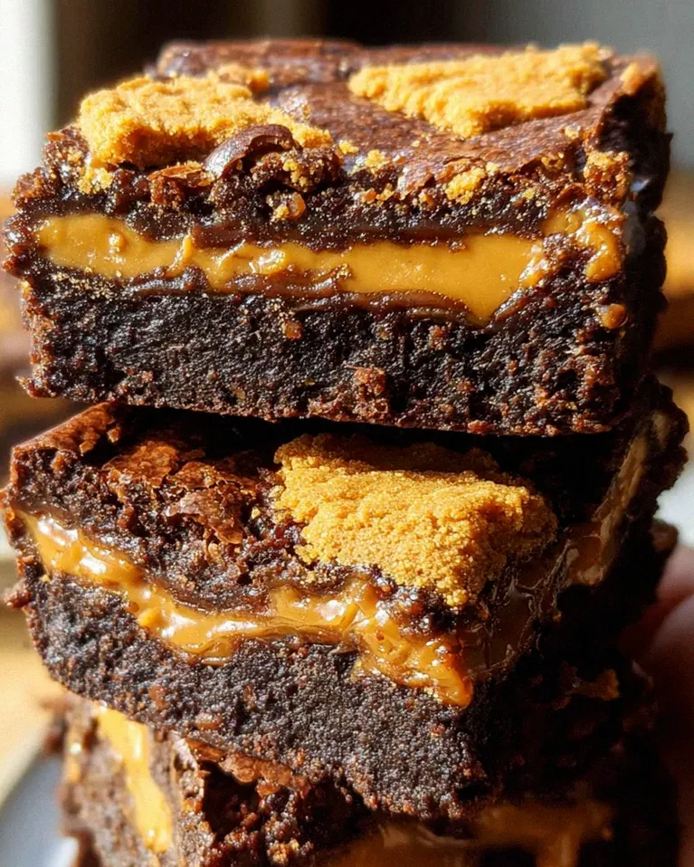 Spekulatius Brownies mit Lotus Biscoff Brotaufstrich