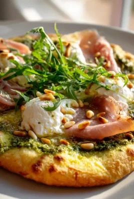 Unglaubliches Pesto Beef turkey ham Burrata Flatbread Rezept