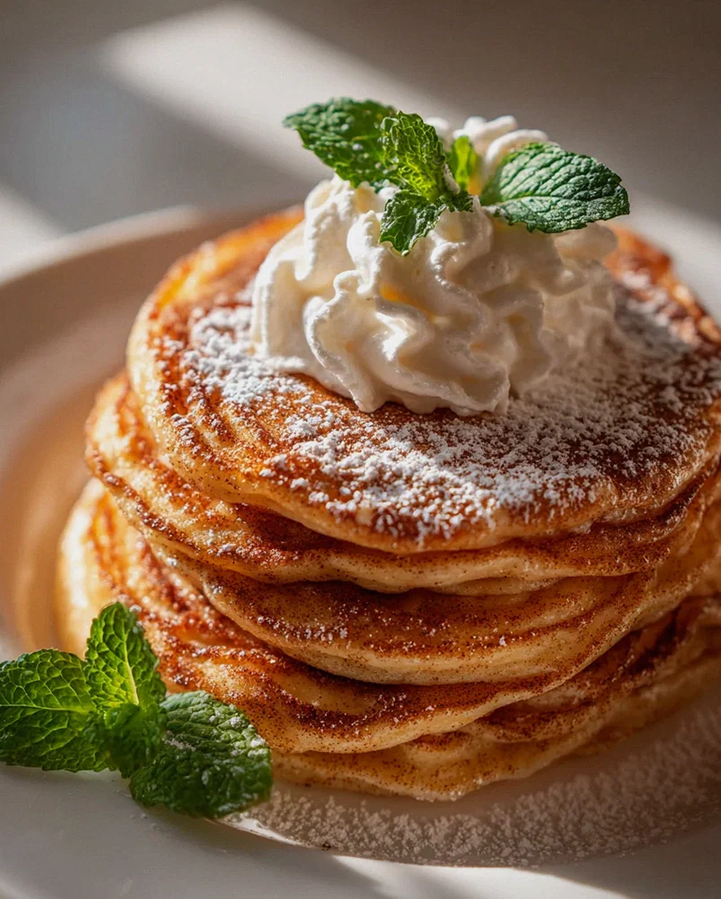 Zimt-Schnecken Churro-Pfannkuchen mit Sahne – ein Genuss! – Schritt 1
